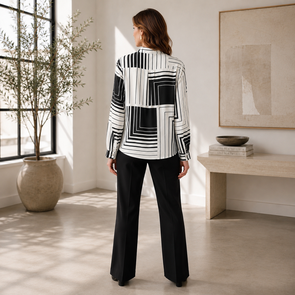 Striped Button Closure Shirt Style 263153
