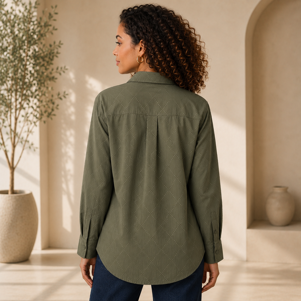 Joseph Ribkoff Boxy Blouse With All-Over Rhinestone Detail Style 263922