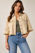Liverpool 3/4 SLV Frayed Flounce Jacket LM1D52WA1-244-L