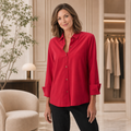 Joseph Ribkoff Stretch Poplin Button-Front Boxy Blouse Style 253923F26