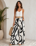 Brand Bazar Abstract Print Wide Leg Pants