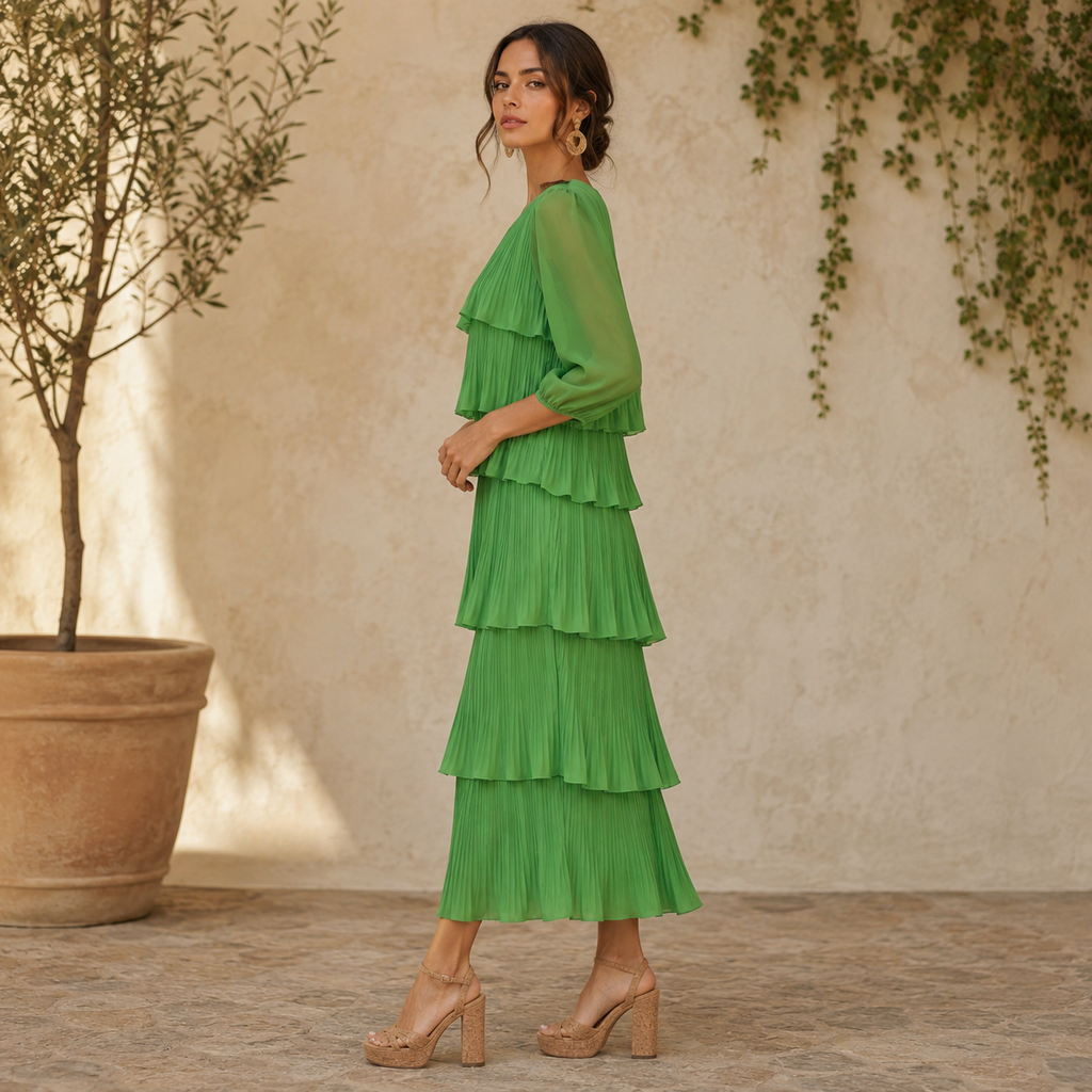 Joh Apparel Jesiah Pleated Ruffled Tiered Top