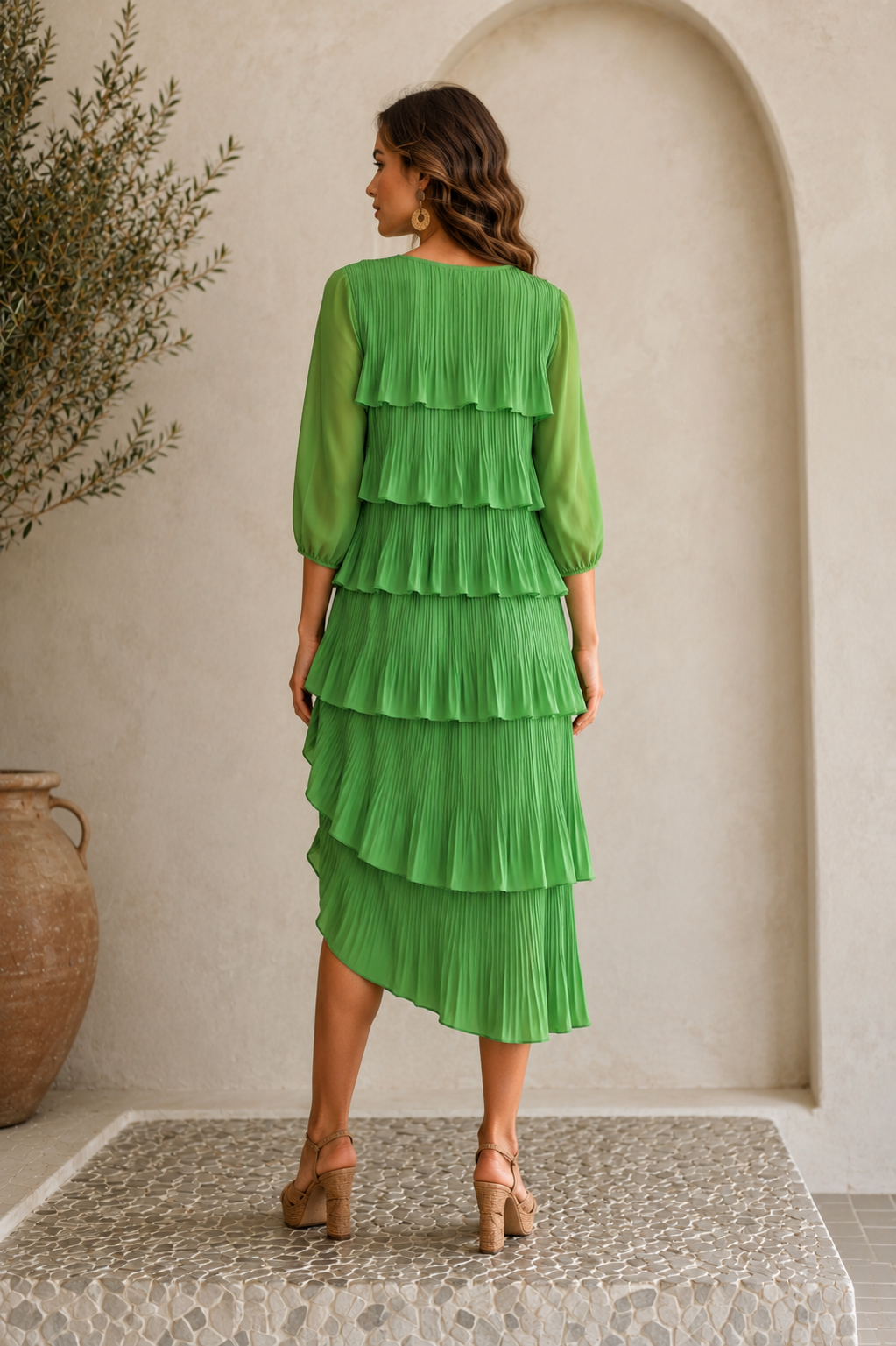 Joh Apparel Javon Pleated Ruffle Tiered Skirt