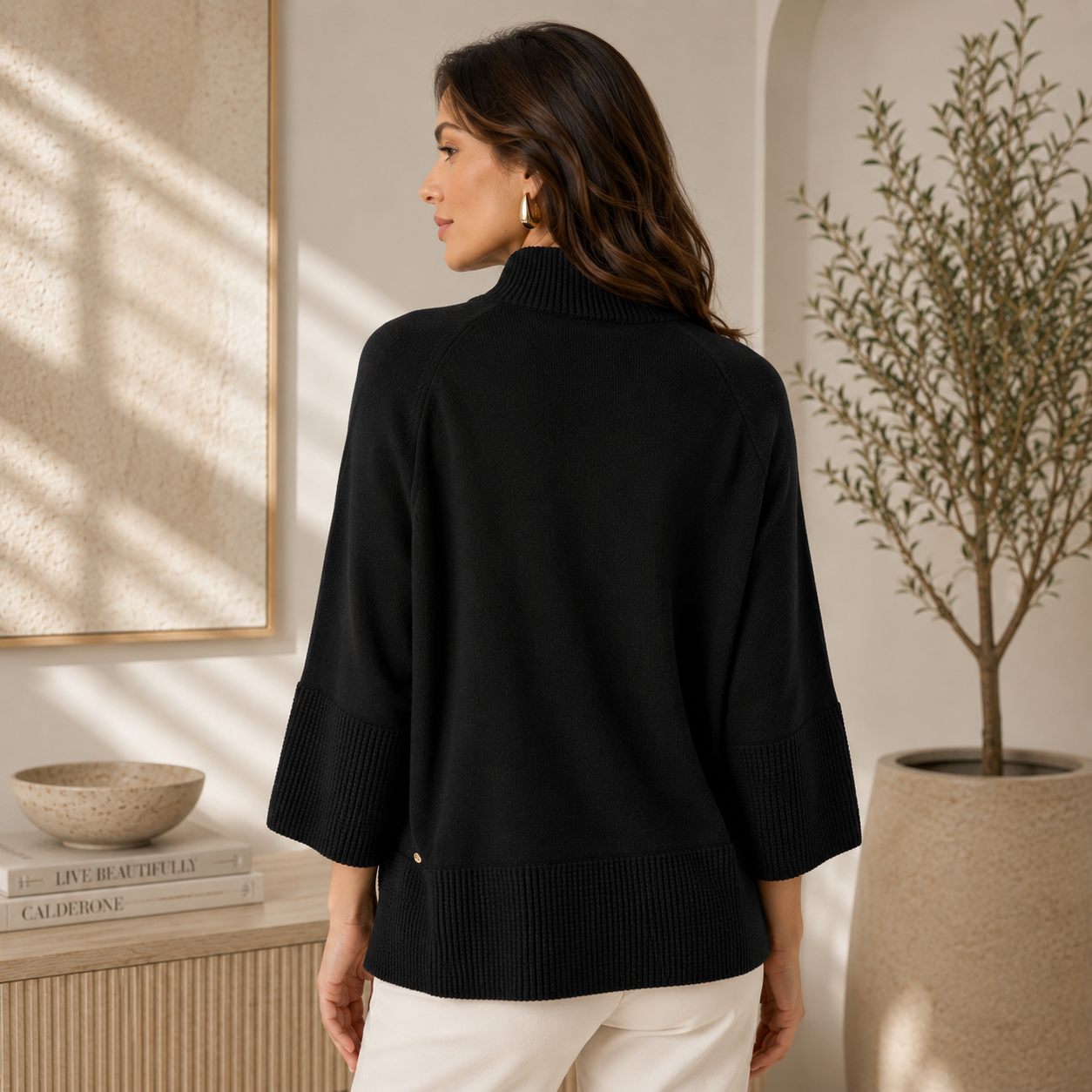 Joseph Ribkoff Funnel-Neck Sweater with Zipper Style 263937