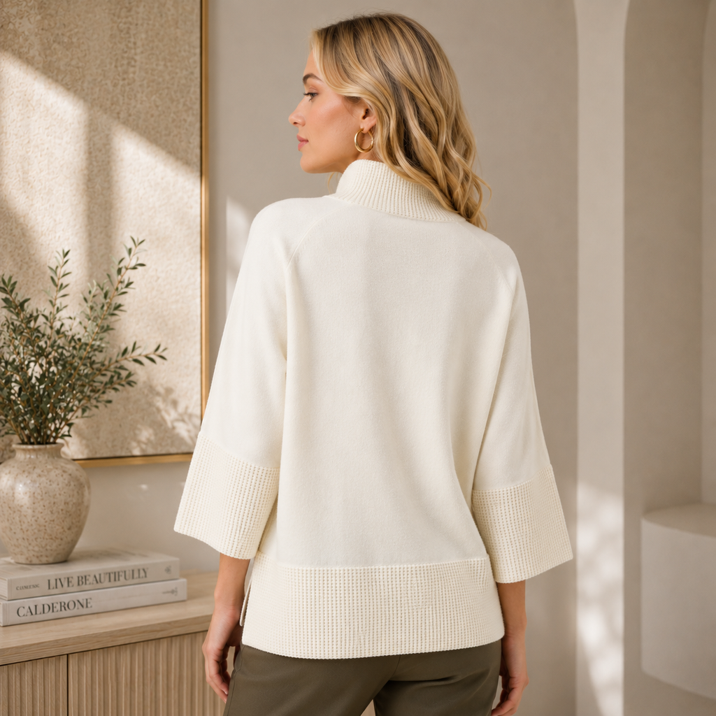 Joseph Ribkoff Funnel-Neck Sweater with Zipper Style 263937