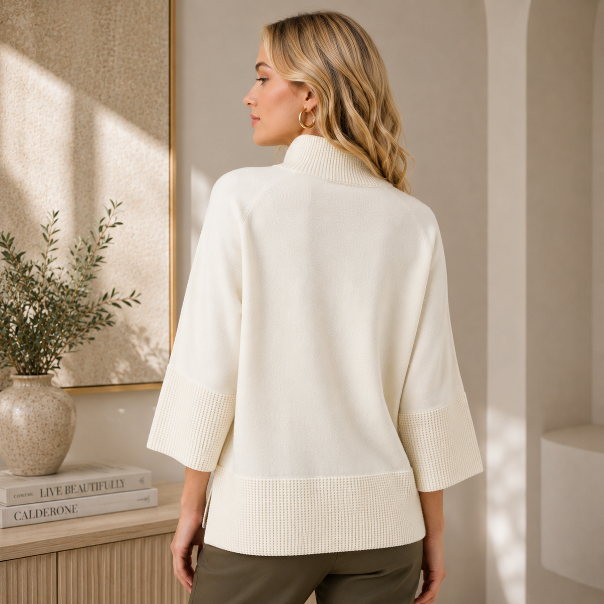 Joseph Ribkoff Funnel-Neck Sweater with Zipper Style 263937