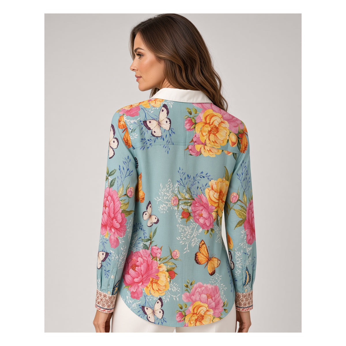 Aratta California Dreaming Shirt in Milky Blue, back view