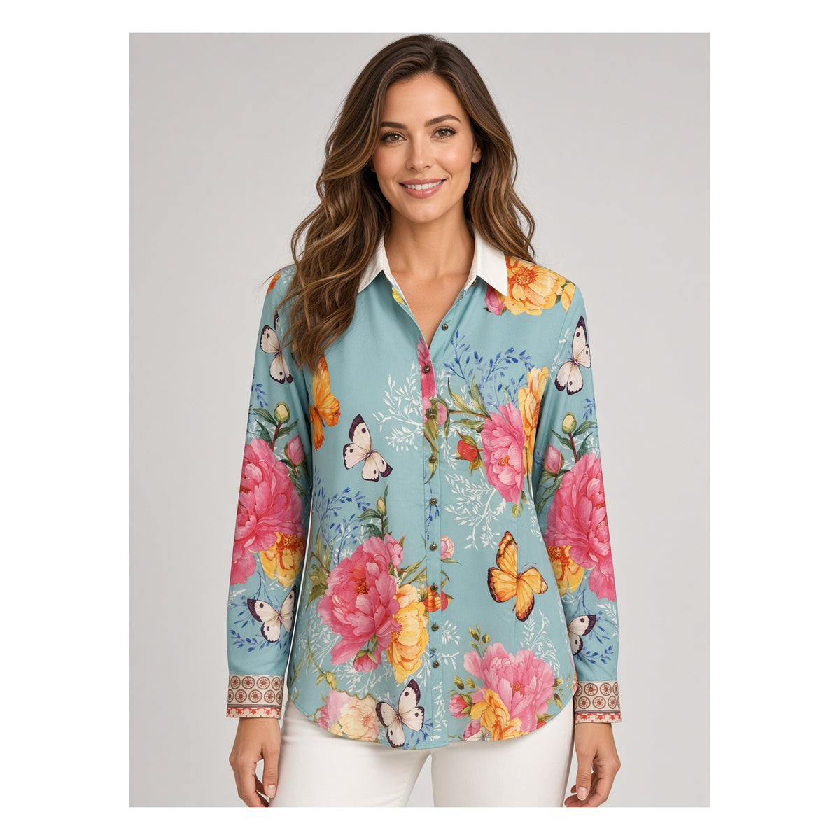 Aratta California Dreaming Shirt in Milky Blue, front view