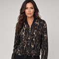 Brand Bazar Zora Jacket VEL015 in Original leopard print, front view on model