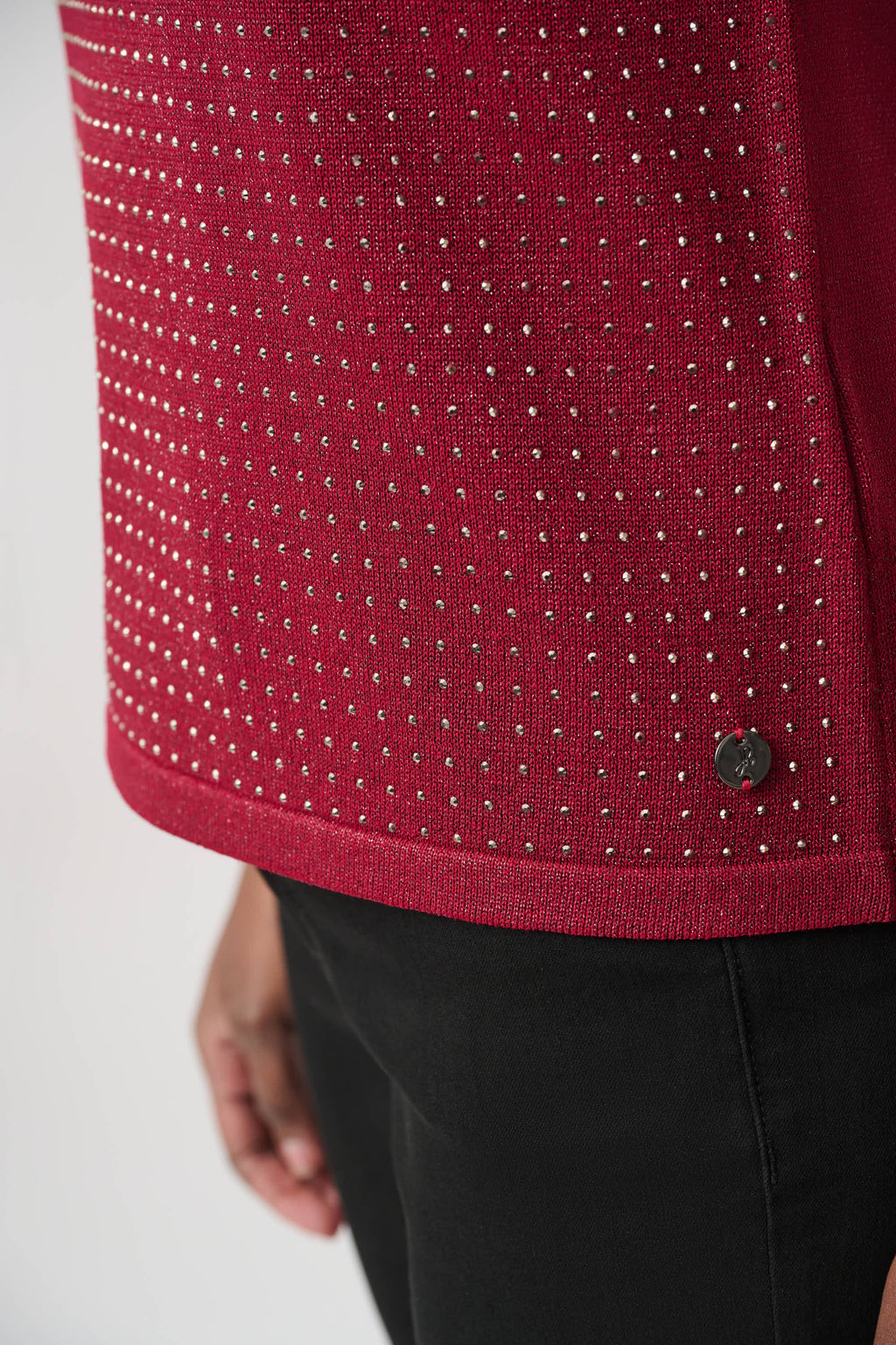 Joseph Ribkoff 254935W26 Deep Cherry sleeveless sparkle top - back view