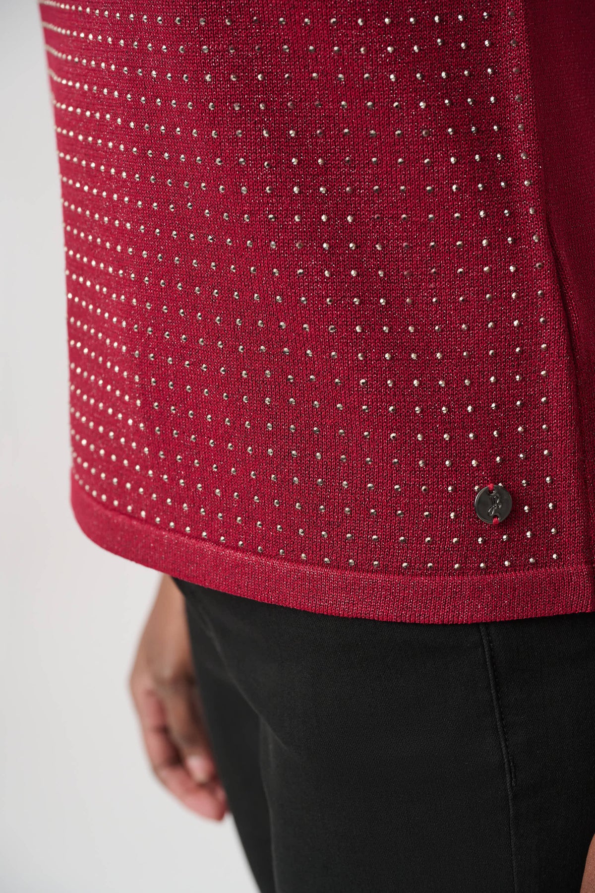 Joseph Ribkoff 254935W26 Deep Cherry sleeveless sparkle top - back view