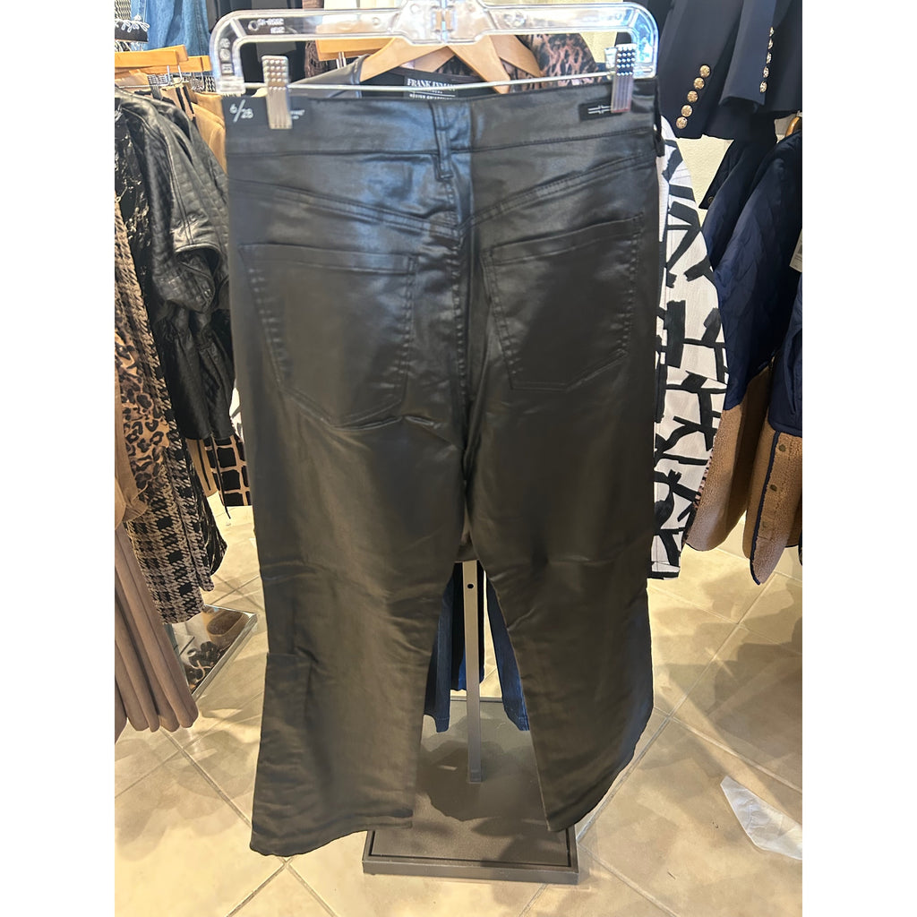 Liverpool Hannah Button Detail Crop Flare Pants — Black — back