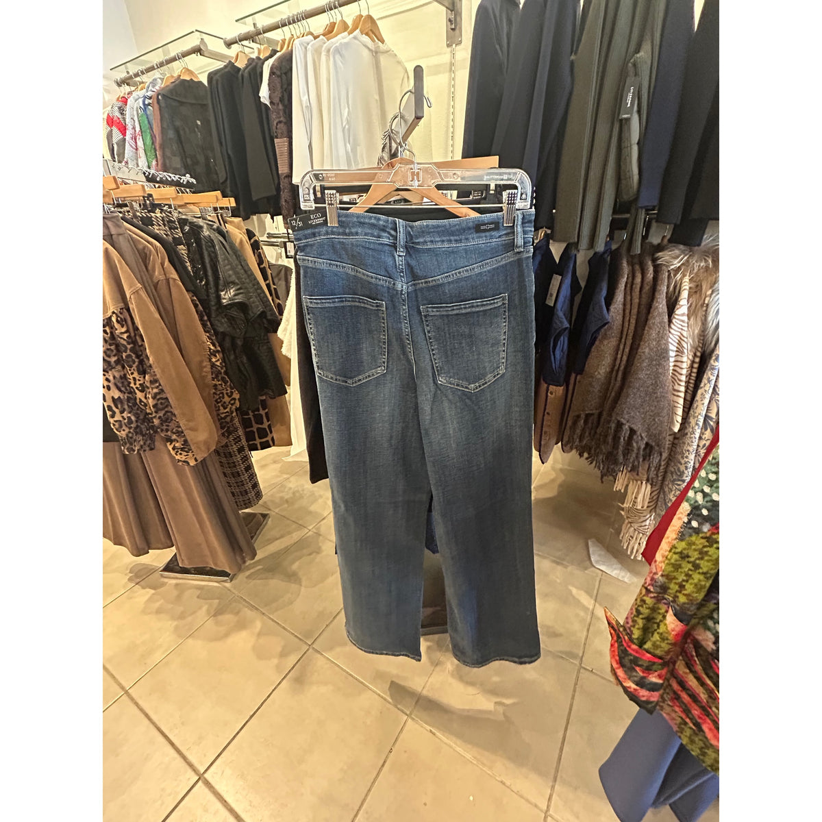 Liverpool Stride High Rise Wide Leg Jeans — Blue — back