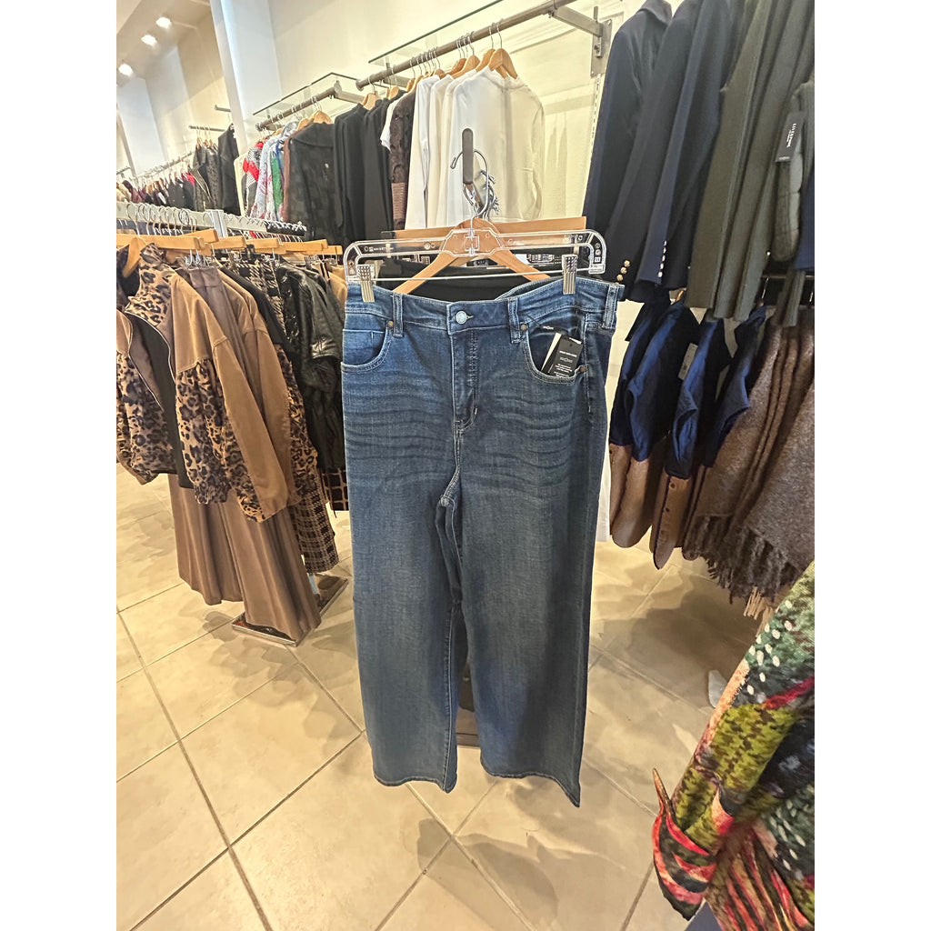 Liverpool Stride High Rise Wide Leg Jeans — Blue — front