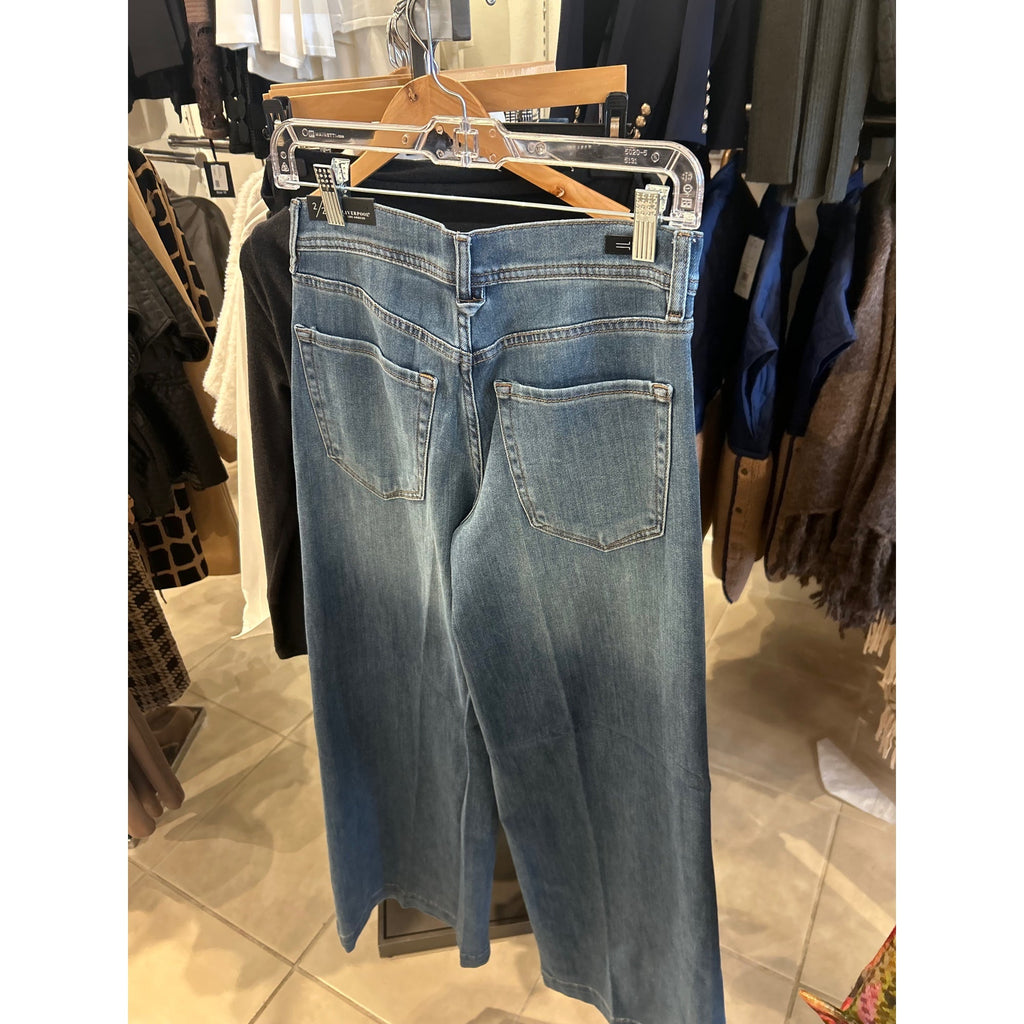 Liverpool Kit Wide Leg Jeans in Blue, back view