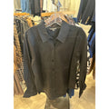 Liverpool Adjustable Sleeve Button Front Shirt — Black — front