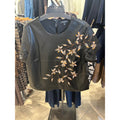 Liverpool Embroidered Crew Neck Top — Black — front