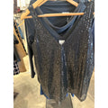 NIC+ZOE Sequin Knit Tank — Black Onyx — front