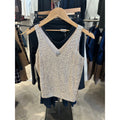 NIC+ZOE Sequin Knit Tank — Cream — front