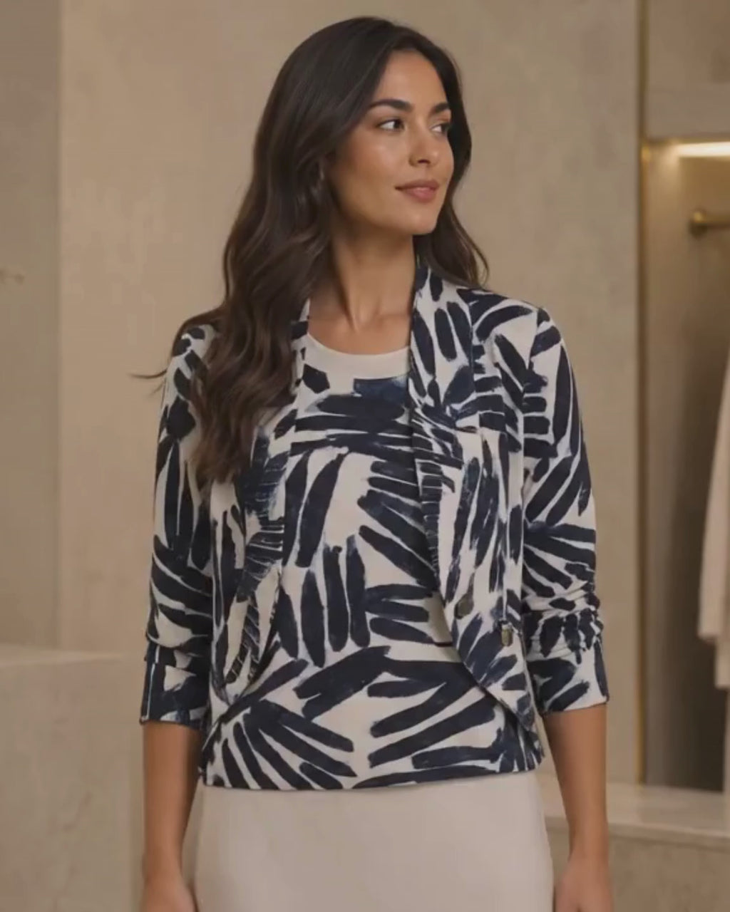 Nic + Zoe Painted Palms Bolero Cardigan