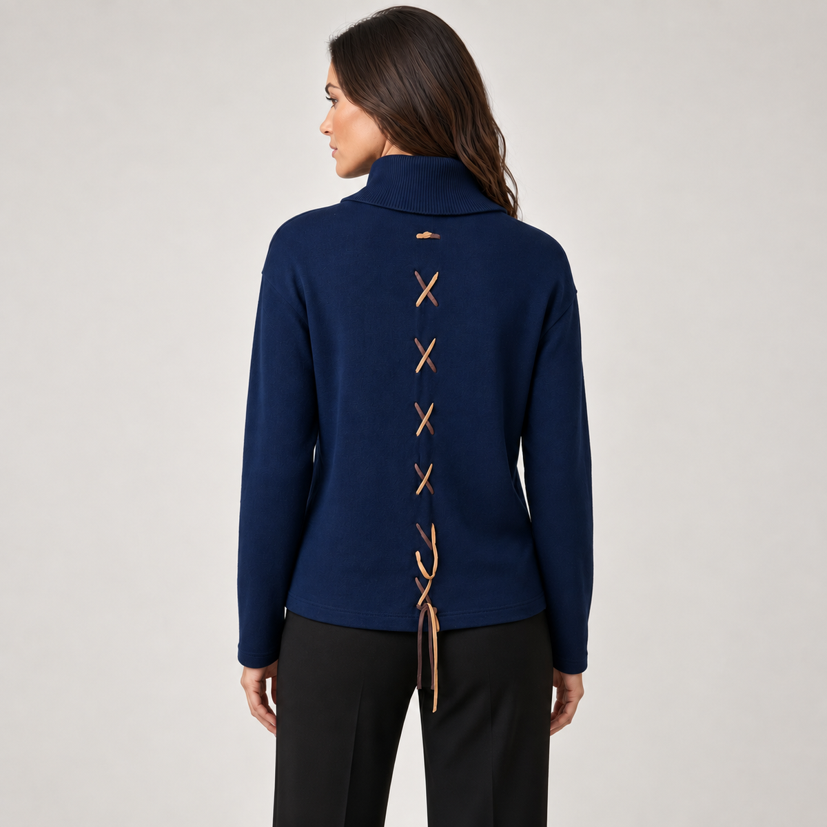 Spanner "Leopard Coat" Long Sleeve T-Shirt, back view on model