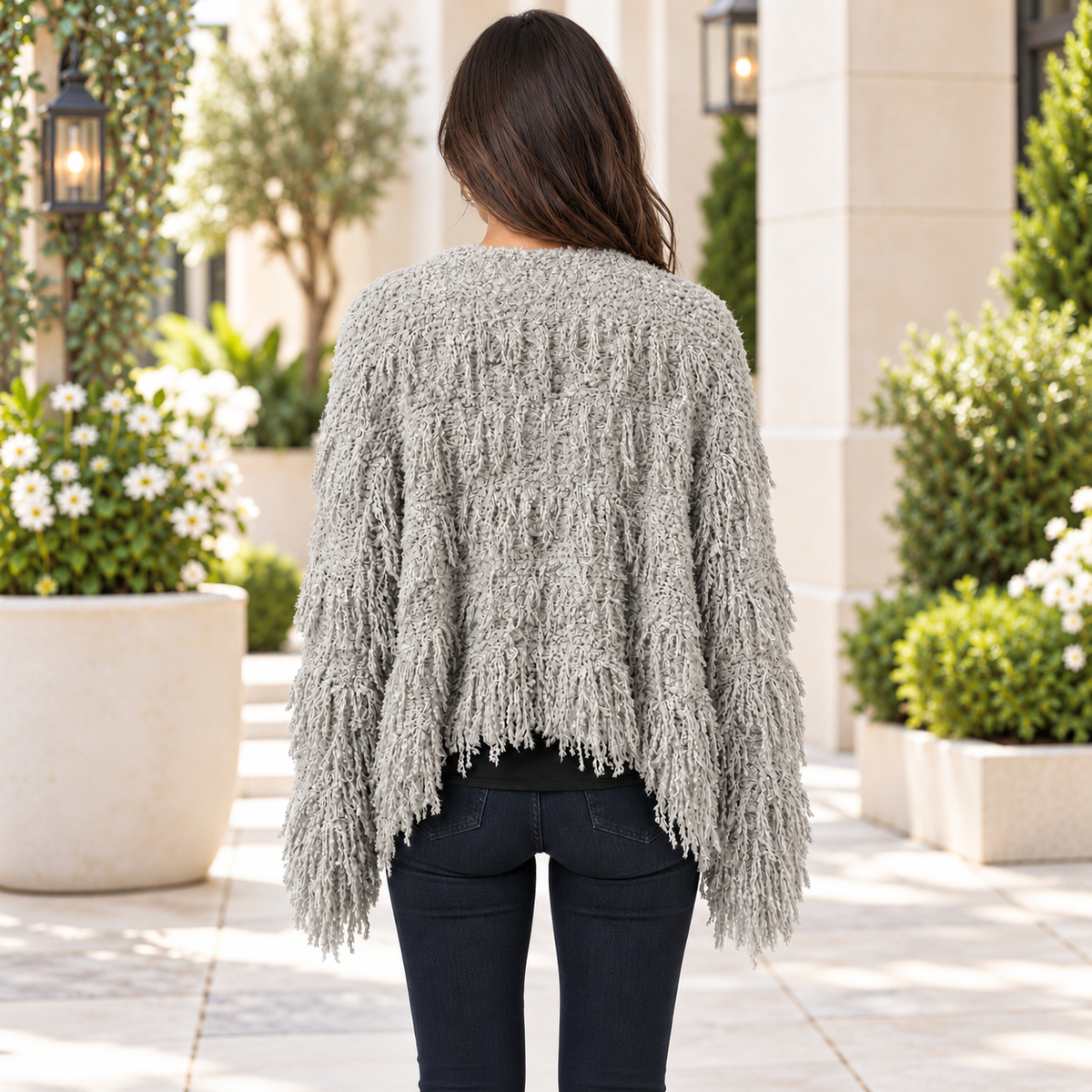 Tempo Paris 1862N Ecru Open Short Cardigan back view