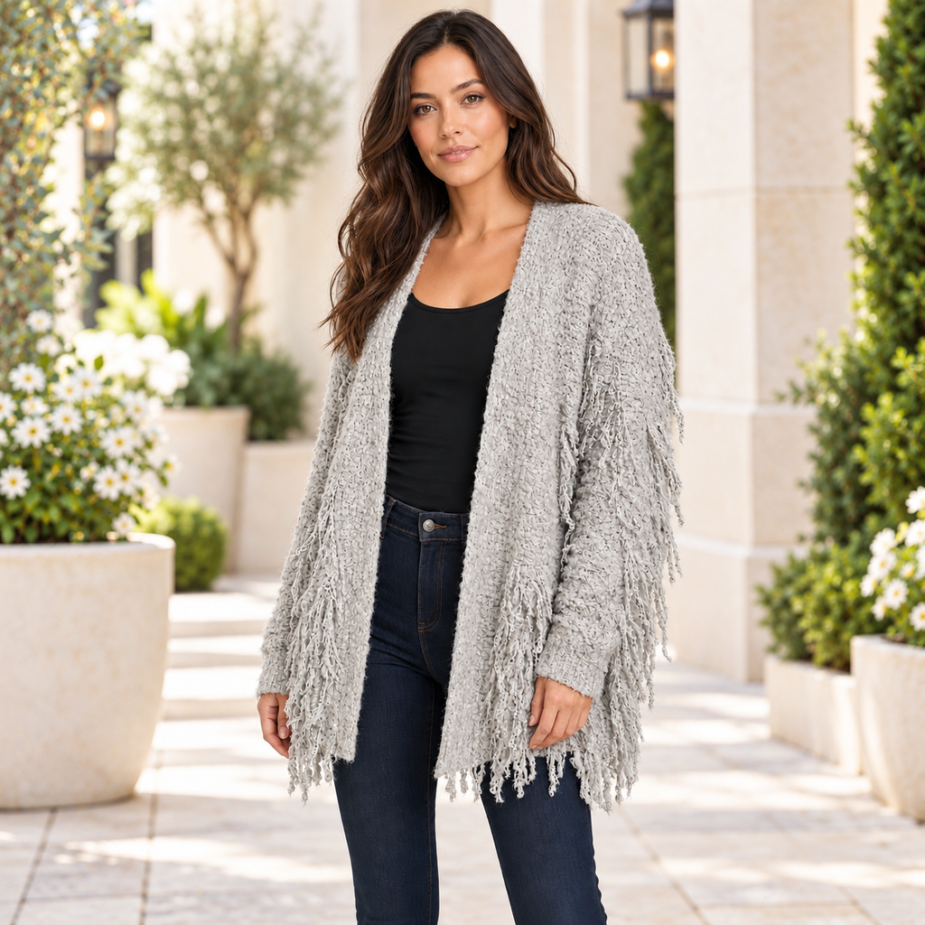 Tempo Paris 1862N Ecru Open Short Cardigan front view